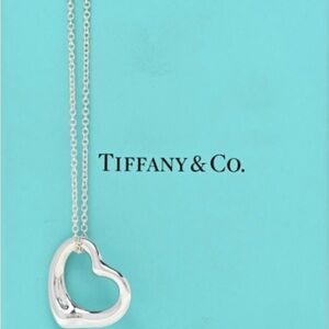 Tiffany & Co. Silver Open Heart Necklace by Elsa Perreti